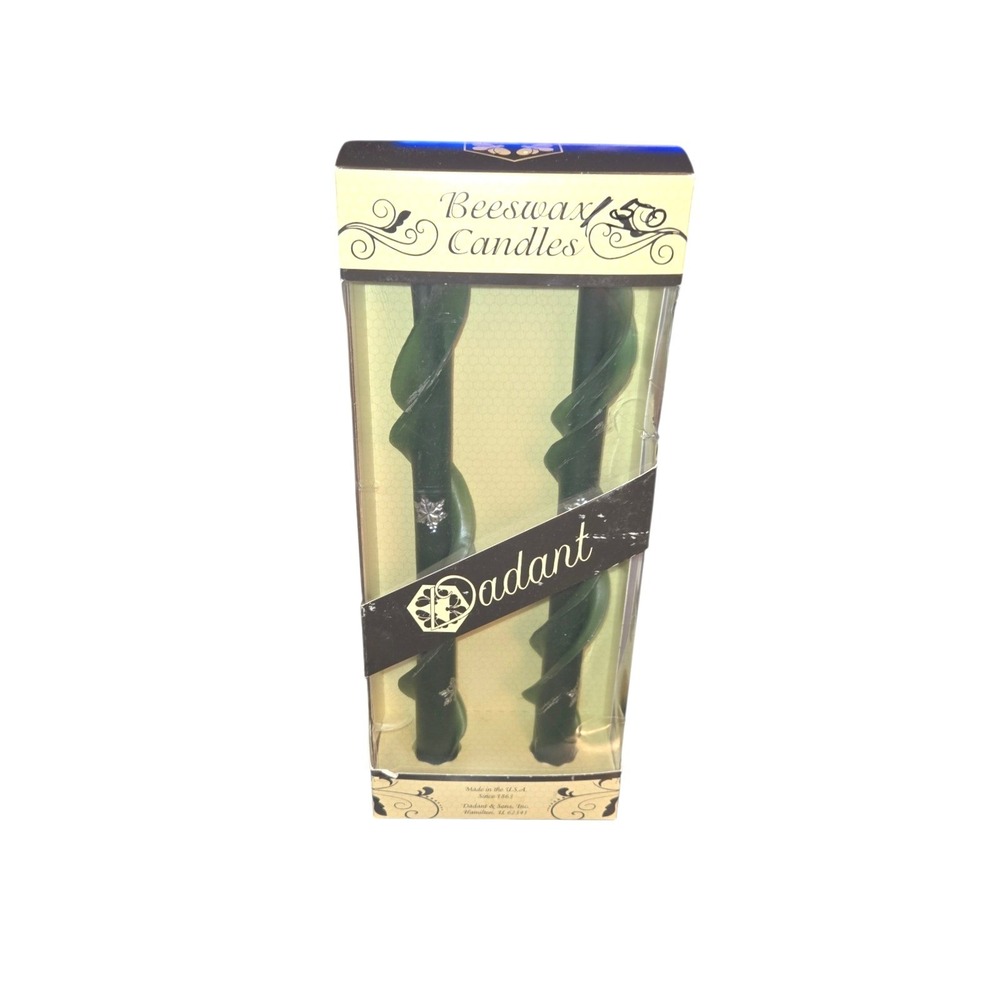 Dadant Beeswax Candles‎ 12" Double Spiral Snowflake Forest Green 2 Pack 997014SF